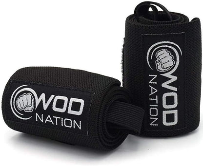 WOD Nation Wrist Wraps for Weightlifting & Strength Training – Professional Gym Straps w/Thumb Loop for Men & Women