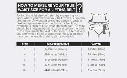 Weight Lifting Belt for Men and Women - Great for Squats, Deadlift, Lunge, Exercises and Training - Best for Olympic, Cross-Training and Bodybuilding Workout