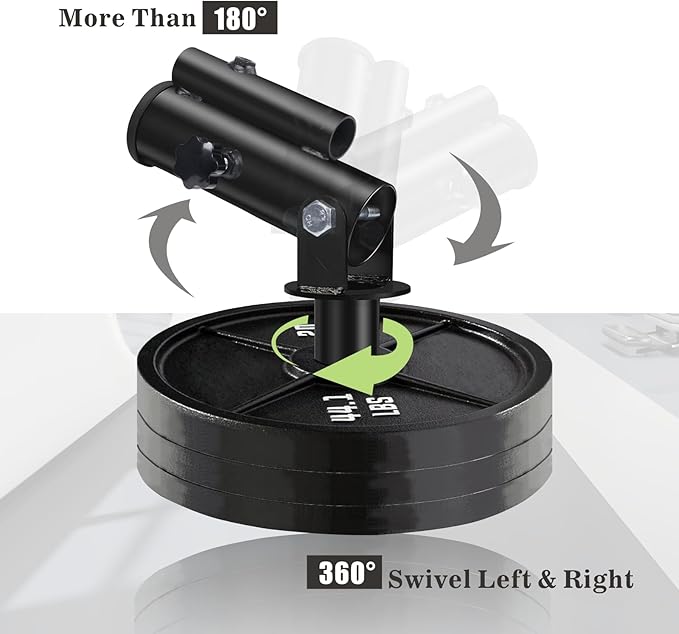 T Bar Row Landmine Attachment for 1" 2" Olympic Barbell Bars, 360° Swivel Landmine Base for Back or Full-Body Workout Home Gym Equipment