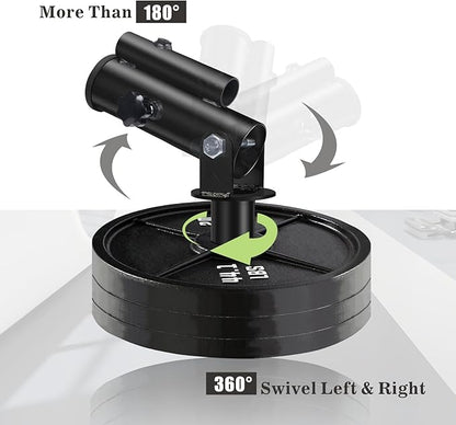 T Bar Row Landmine Attachment for 1" 2" Olympic Barbell Bars, 360° Swivel Landmine Base for Back or Full-Body Workout Home Gym Equipment