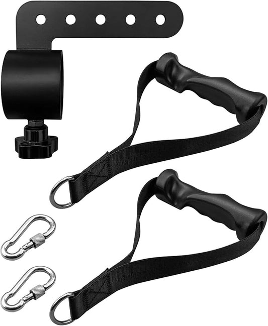 Belt Squat Bar Machine Attachment Compatible with 2 Inch Olympic Barbell Bar, Landmine D-Handle Cable T Bar for Squat Rack Home, with Exercise Handle
