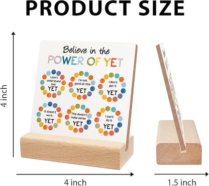 Mental Health Reminders Gift, Counseling Office Must Haves, Positive Motivational Wood Sign With Wooden Stand, Encourage Gift for Psychologist School Counselor Student Boys Girls Best Friends