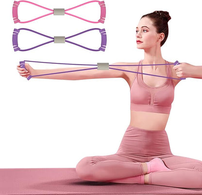 FYY Figure 8 Resistance Bands, Yoga Resistance Band Stretch Fitness Band, Pull Rope, Chest Arm and Shoulder Stretch Bands Exercise Equipment for Home Workout, Physical Therapy, Strength Training