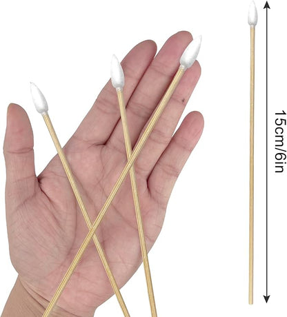 500/200PCS Gun Cleaning Swabs - 6 Inch Long Cotton Swabs - Lint Free, Highly Absorbent Gun Swabs for Precision Gun Cleaning, Applying