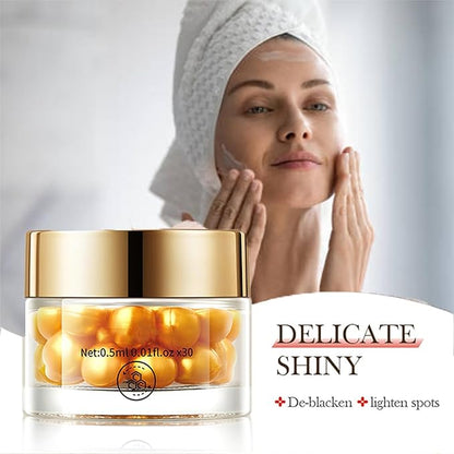 Collagen Capsules Serum, Nourishing Anti Aging Night Essence for Women with Vitamin E,Facial Skin Glowing and Radient, Facial Capsule with Collagen Serum