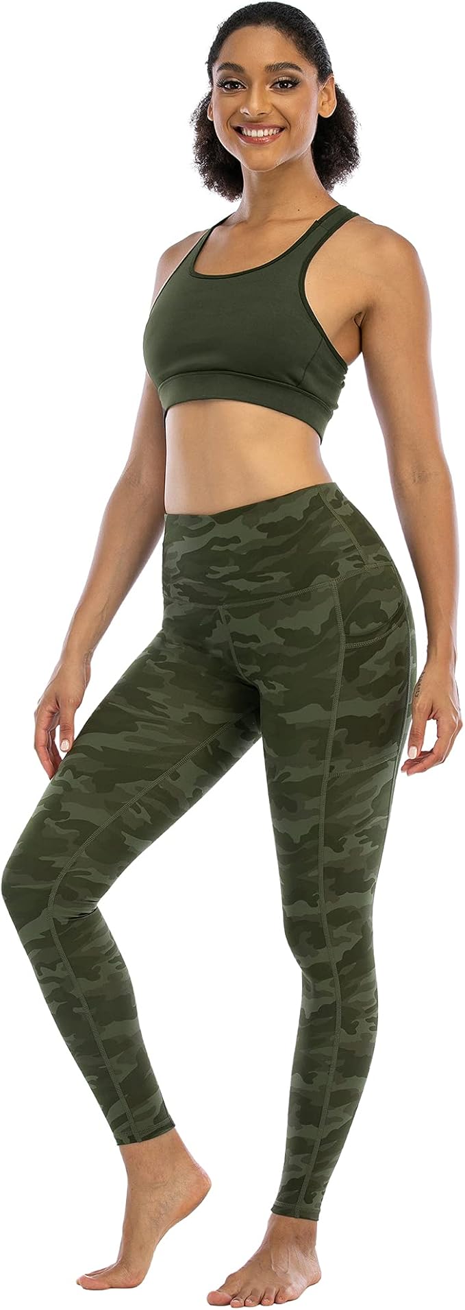 CHRLEISURE Leggings with Pockets for Women, High Waisted Tummy Control Workout Yoga Pants