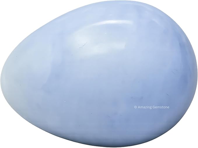 Amazing Gemstone Blue Calcite Crystal Yoni Egg, 2 Inches - Premium Crystals and Healing Stones Yoni Egg for Pelvic Floor Health, Natural Healing Crystal Eggs for Meditation and Stress Relief