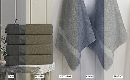 Utopia Towels 6 Pack Medium Bath Towel Set, 24 by 48 Inches, 500 GSM 100% Ring Spun Cotton, Lightweight and Highly Absorbent Quick Drying Premium Towels for Hotel, Spa and Bathroom, Grey