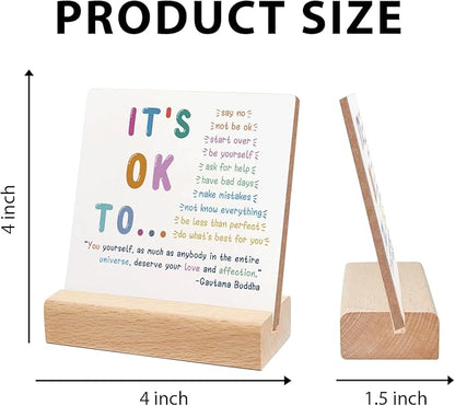 Xendelow Motivational Sign, Wooden, 4x4x0.23 inches, Mental Health Reminders, Gift for Psychologist, School Counselor, Student, Boy, Girl, Best Friend