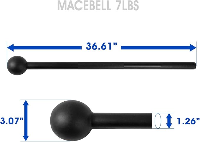 Yes4All Steel Mace Bell for Strength Training - Support Full Body, Muscles, Shoulder, Grips & Forearms Workouts to Rehabilitation, Stretching 5, 7, 10, 15, 20, 25, 30lb For Woman & Man