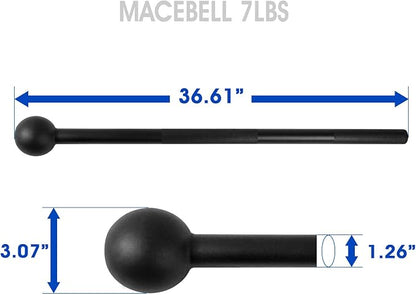 Yes4All Steel Mace Bell for Strength Training - Support Full Body, Muscles, Shoulder, Grips & Forearms Workouts to Rehabilitation, Stretching 5, 7, 10, 15, 20, 25, 30lb For Woman & Man