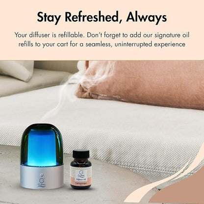G's Breeze Smart Aroma Diffuser with 60ml Cantaloupe Scent Refill – Bluetooth & Wi-Fi App Control - LED Lighting & Adjustable Intensity - Long-Lasting Sweet Fruity Fragrance for Home or Office