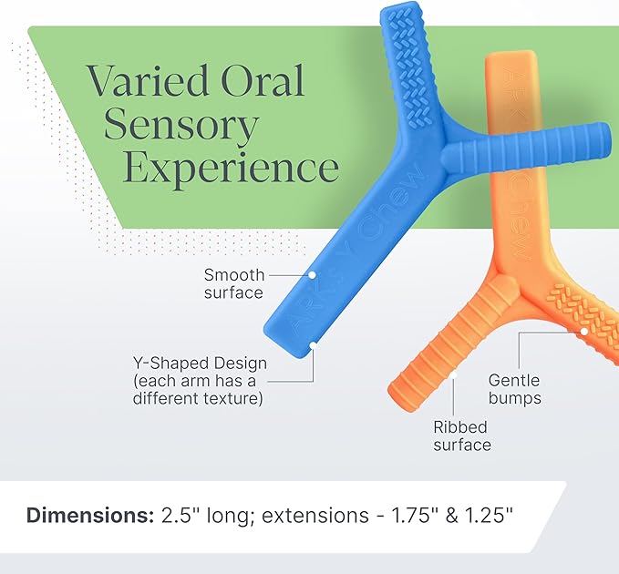 ARK Y-Chew Sensory Chew, Sensory Toys for Kids and Adults, Chew Fidget for Autism, ADHD, SPD, Anxiety, Medical-Grade Oral Motor Therapy Tools, XT, Firm, Turquoise