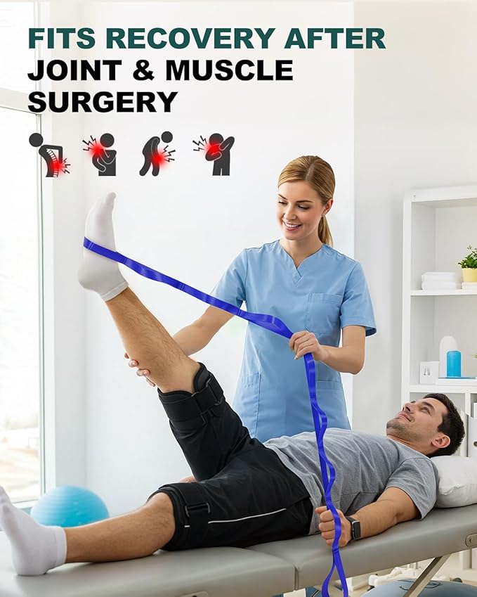 Trideer Stretching Strap Yoga Strap Physical Therapy for Home Workout, Exercise, Pilates and Gymnastics, 10 Loops Non-Elastic Stretch Bands with Aesthetic Packaging for Women & Men