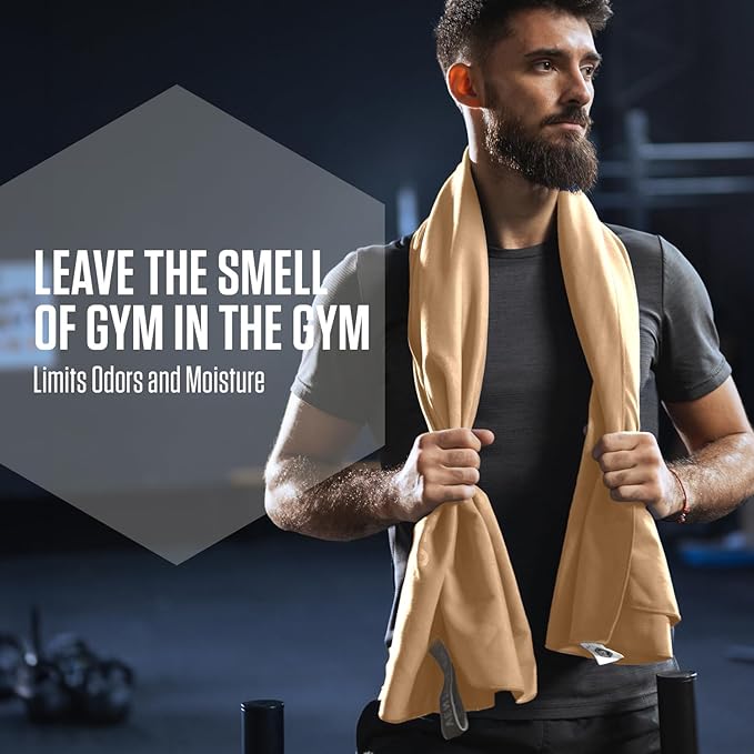 VENTURE 4TH Quick Dry Towel. Microfiber Travel Towel Ideal for Camping, Hiking, Backpacking, Gym. Lightweight & Fast Drying Travel Towels for Body. Compact & Easy to Pack - Beige Medium
