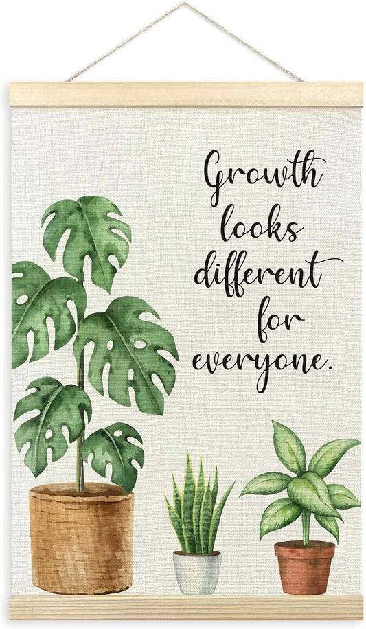 TLESKE Mental Health Poster Hanger Frame for Therapy Counseling Office, Motivational Inspirational Wall Art Decor for Classroom Nursery, Growth Looks Different for Everyone Poster Print, 16x24