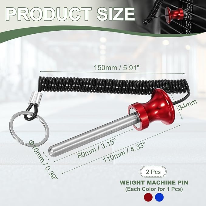 Weight Stack Pin, Weight Gym Pin Strength Training Equipment Replacement with Pull Rope for Commercial Home