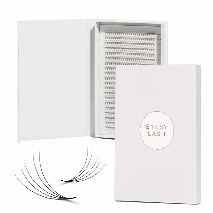 600 Easy Promade Fans - 5D 0.07 Curl C Mixed Lengths 8-16mm - Ultra Speed 20 Lines Eyelash Trays Volume Premade Lash Fans Handmade Pre Made Eyelash Extensions Fluffy Soft Pointy Base