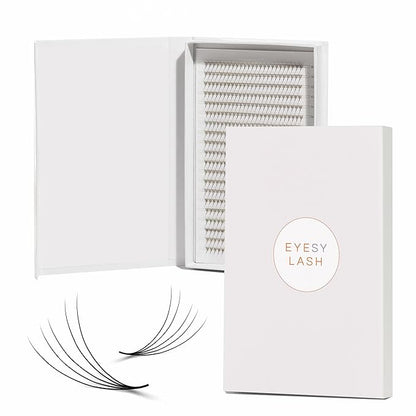 600 Easy Promade Fans - 5D 0.07 Curl C Mixed Lengths 8-16mm - Ultra Speed 20 Lines Eyelash Trays Volume Premade Lash Fans Handmade Pre Made Eyelash Extensions Fluffy Soft Pointy Base