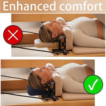 Pilates Head & Neck Support Pillow with Double Loop Straps,Pilates Additional Accessories – Comfortable Reformer Cushion for Proper Alignment & Posture,Comfort,Home Gym Workout