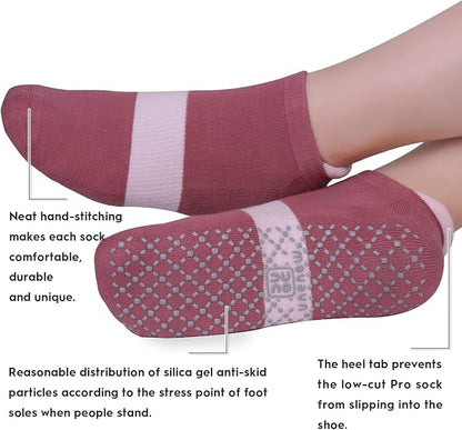 unenow Unisex Non Slip Grip Socks with Cushion for Yoga Pilates Barre Home & Hospital