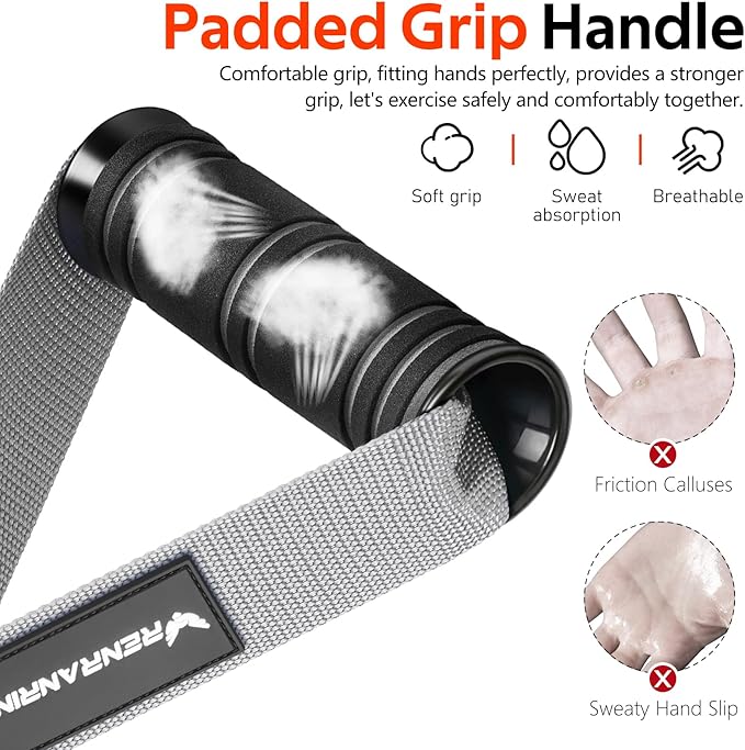 RENRANRING Gym Exercise Handles, Replacement Handle Attachments for Cable Machine Pulleys, Resistance Band and Strength Trainer, Pull Down Workout Accessories, Home Gym Add On Equipment