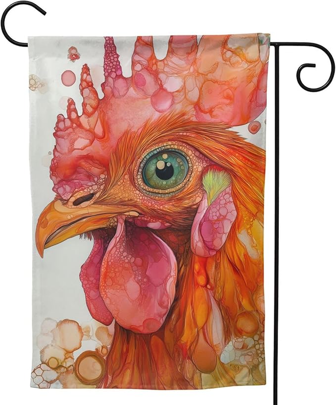 Red rooster Garden Flag 12x18 In Double Sided Yard Flags Lawn Sign Decor No Flagstand