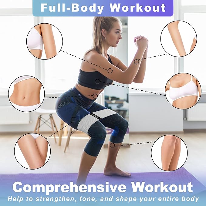 Resistance Bands for Working Out, 3 Levels Exercise Bands Workout Bands Set for Women Men, Hip Legs Booty Bands for Home Fitness, Gym, Yoga, Pilates