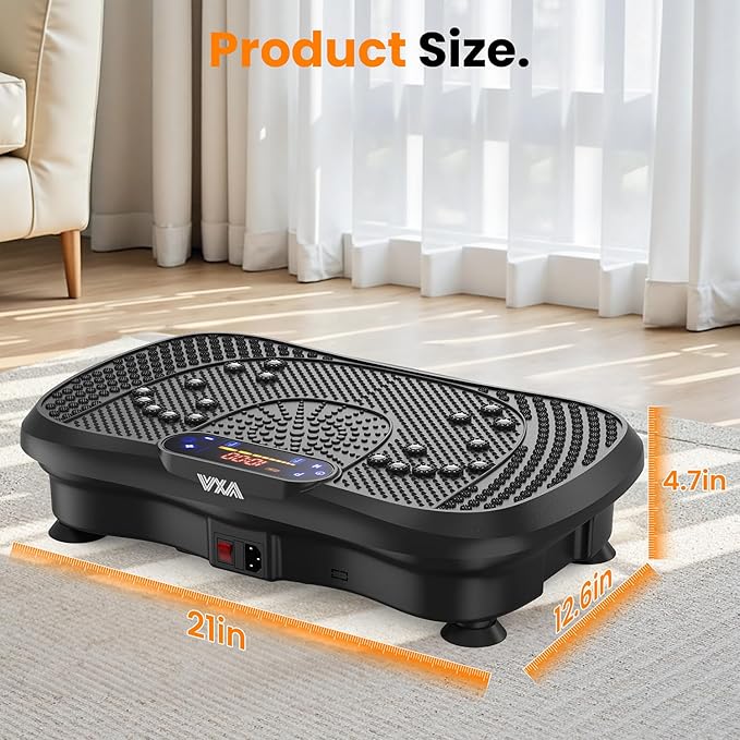 AXV Vibration Plate Fitness Platform Exercise Machine Vibrating Shaking Full Body Shaker Workout Vibrate Stand Shake Board Sport Gym for Weight Loss Fat Burner for Women Men