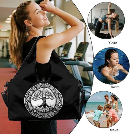 Yoga Mat Bag for Women Men Large Carryall Tote with Adjustable Shoulder Strap for Gym Yoga Travel Pilates Office