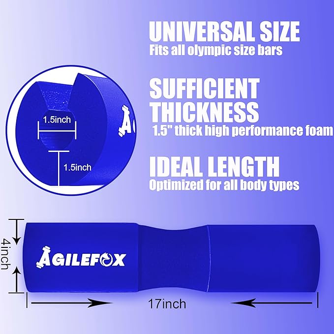 AGILEFOXX Barbell Pad - Squat Pad-Hip Thrust Foam Pad, Comfort & Safety for Strength Training