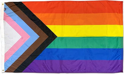 FlagSource Progress Pride Nylon Decorative Flag, Made in the USA, 2x3'