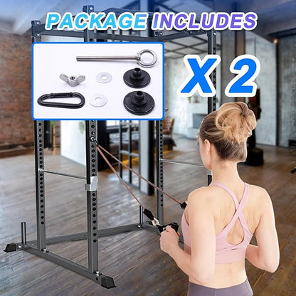 Heavy Duty Power Rack Attachments, 2PCS Resistant Band Accessories for Squat Rack, Fits 2"x2" & 3"x3" Uprights, 5/8" or 1" Holes, Resistance Band & Strength Training Use