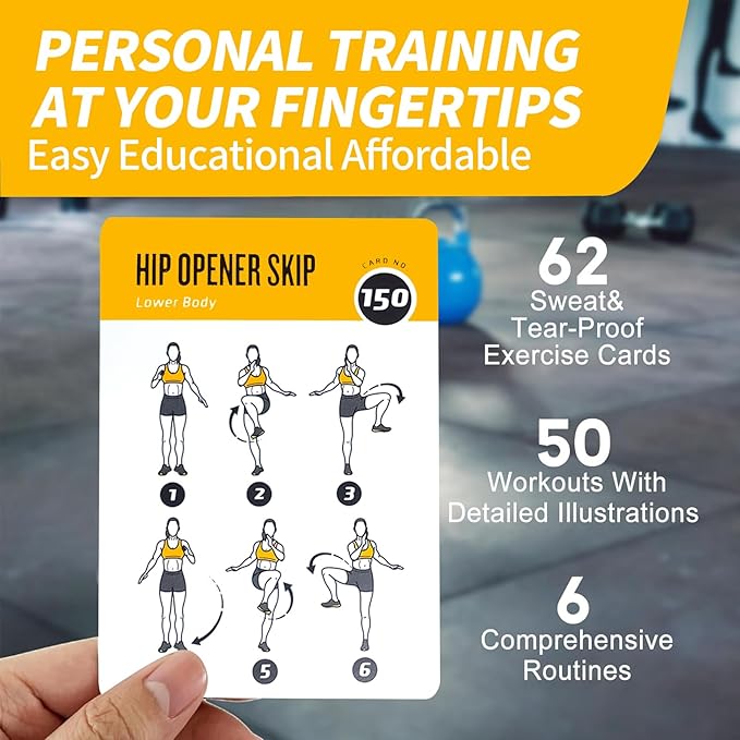 Bodyweight Fitness Planners, 62 Exercises Cards Deck Large Size 5" x 3.5" Fitness Cards for Women & Men, Beginner Fitness Guide to Training Exercises at Home or Gym (Bodyweight, Vol 3)