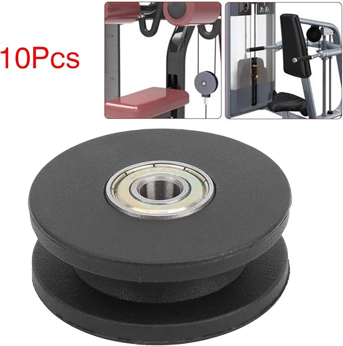 Fitness Bearing Pulley, 10pcs Gym Pulley 50mm 2in Strength Training Pulley Nylon Exercise Strength Training Accessory for Home Gym Attachments