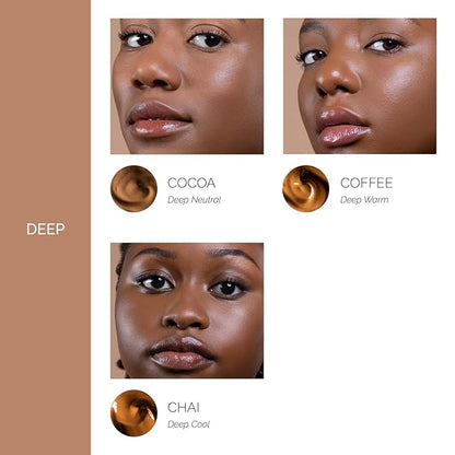 OFIR Skin Satin Medium Coverage Foundation | Buildable, Non-Creasing Finish | Vegan, Cruelty-Free, Paraben-Free Makeup | Blue Light Protection | 1 FL OZ (Clove - Very Deep Cool)