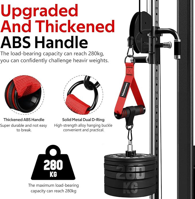 RENRANRING Gym Exercise Handles, Replacement Handle Attachments for Cable Machine Pulleys, Resistance Band and Strength Trainer, Pull Down Workout Accessories, Home Gym Add On Equipment