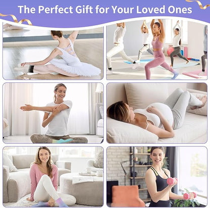 Non-Slip Pilates Socks with Grips for Women 5 Pairs Cute Yoga Socks Grippy for Yoga Barre Ballet