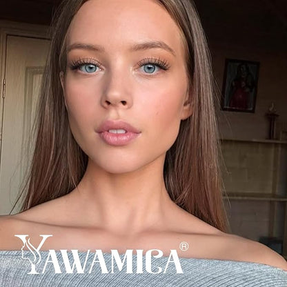 Yawamica Natural Lash Clusters Clear Band Eyelash Clusters 10-14mm Lash Extension Wispy Individual Lashes C Curly Cluster Lashes DIY Cluster Eyelash Extensions Natural Look by Self (Venus)