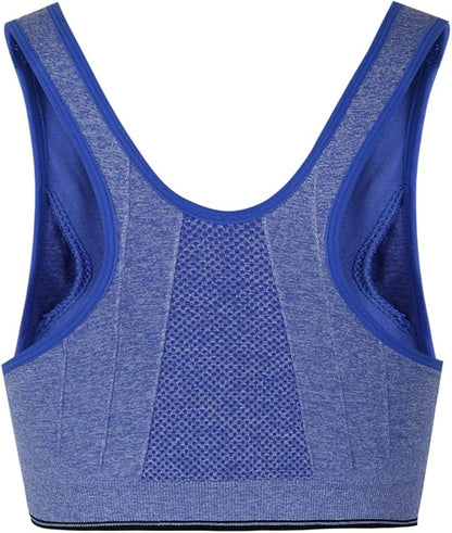 Women's Zipper Front Closure Sports Bra Racerback Yoga Bras