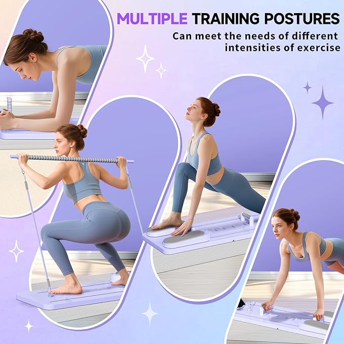 Pilates Board - Versatile Foldable Pilates Reformer Set at Home, Multi-Purpose Sliding Board for Pilates Workouts