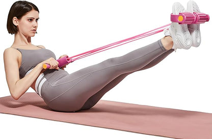 Fitness Resistance Bands-6 Tube, Resistance Bands with Foot Loops, Sit Up Training Band, Upgraded Smart Stirrup Puller,Fitness Pedal Ankle Puller, Pedal Puller Rope