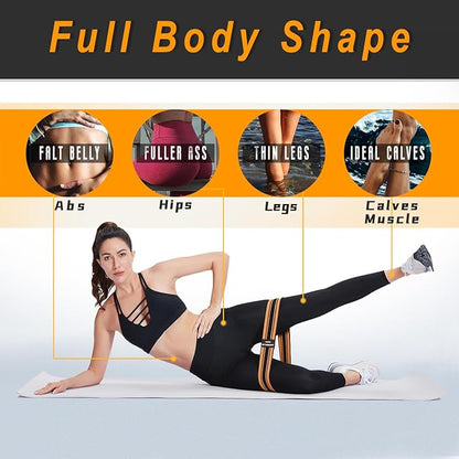 Resistance Bands, Exercise Workout Bands for Legs and Butt, Fabric 6 Set of Stretch Bands for Women and Men, Exercise Loop Bands Yoga, Pilates, Rehab