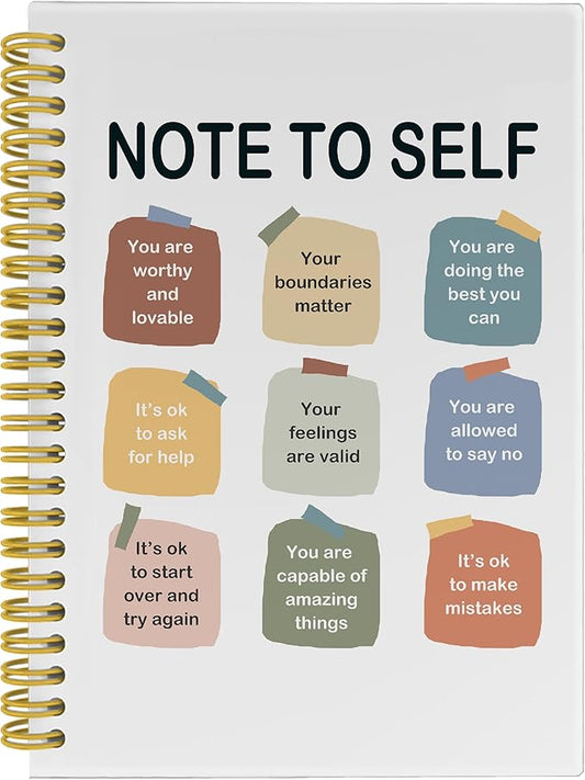 Note to Self Mental Health Self Love Journal, Mental Health Gifts, Therapy Journal for Mental Health, Therapy Notebook, Mental Health Journal for Women, Spiral Notebook 5.5x8.3 with 164 Pages