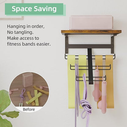 TJ.MOREE Resistance Rack Band Storage Hanger with Shelf Gym Equipment Organizer, Storage Rack for Home Gym