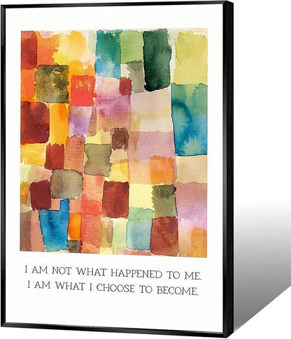 JMGHKL Colorful Mental Health Posters I Am Not What Happened To Me Wall Art Trendy Uplifting Quote Canvas Prints For Counseling Room Therapy Office Classroom Decor 12x16in Wrapped Canvas