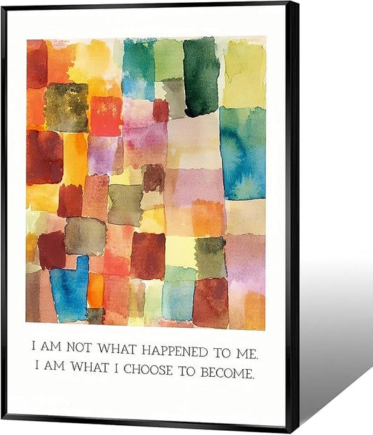 JMGHKL Colorful Mental Health Posters I Am Not What Happened To Me Wall Art Trendy Uplifting Quote Canvas Prints For Counseling Room Therapy Office Classroom Decor 16x24in Unframed