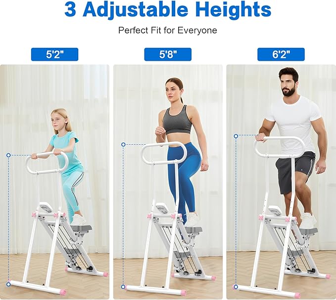 Stair Stepper for Home Gym,Folding Vertical Climber Cardio Exercise Machine,Stair Climber for Full Body Workout with Adjustable Handlebar for Women & Men