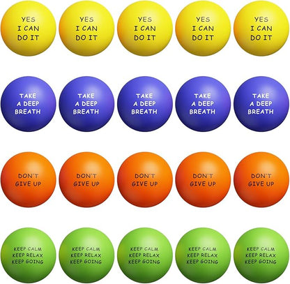 KDG Motivational Stress Balls(20 Pack) for Kids and Adults,Stress Relief Ball with Quetos to Rrelieve Anxiety and Manage Anger
