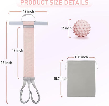 Fabric Resistance Band with Handles, 120LB Fitness Resistance Bands for Women, Beginner-Friendly Yoga Training Equipment, Full-Body Exercise Band for Chest, Glutes, Legs & Core Muscles